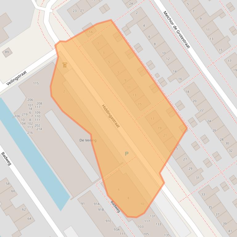 Kaart van postcodegebied 8442AJ.