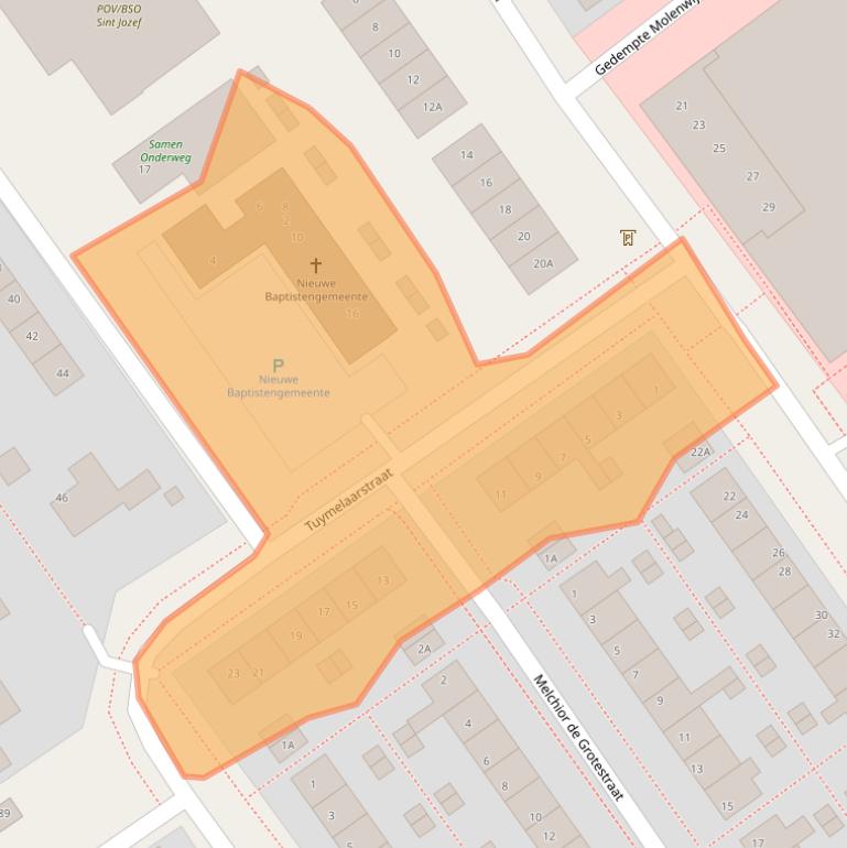 Kaart van postcodegebied 8442AW.