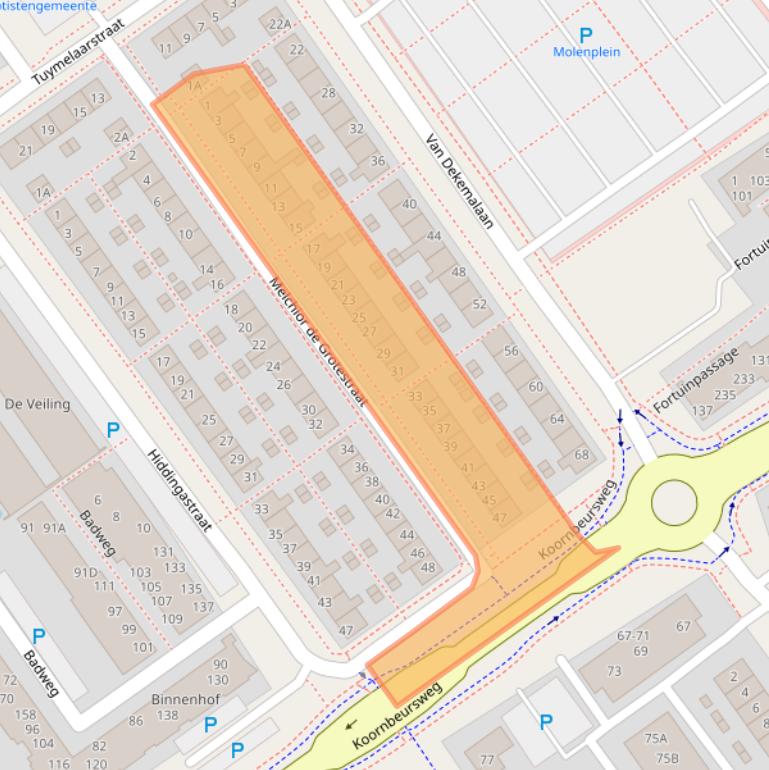 Kaart van postcodegebied 8442AX.