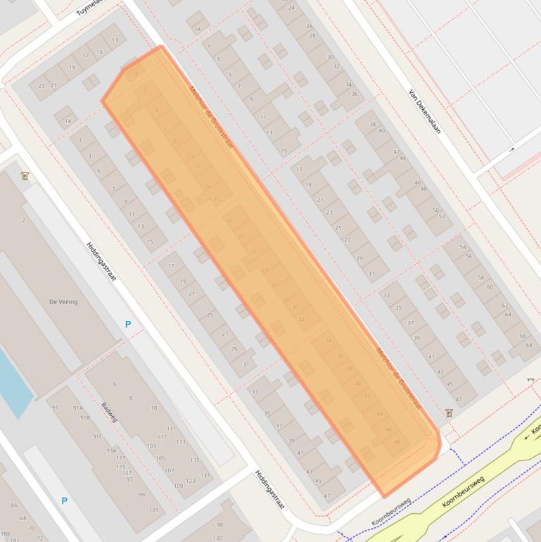 Kaart van postcodegebied 8442AZ.