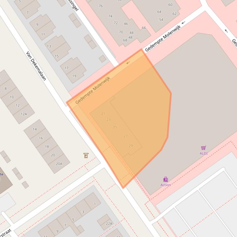 Kaart van postcodegebied 8442BB.