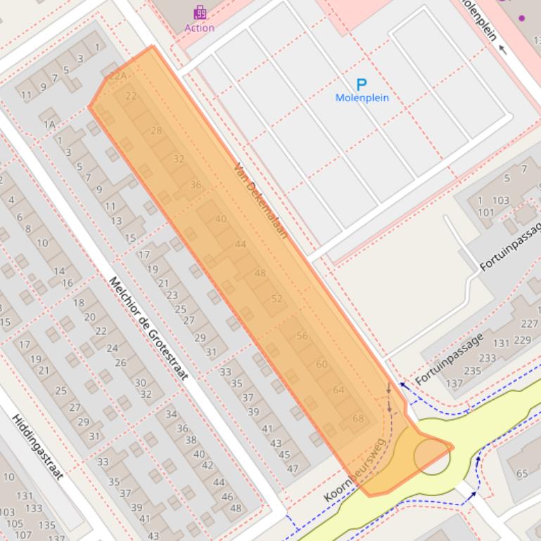 Kaart van postcodegebied 8442BD.