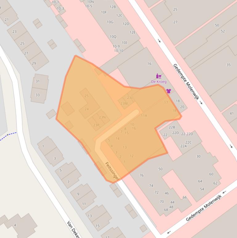 Kaart van postcodegebied 8442BE.