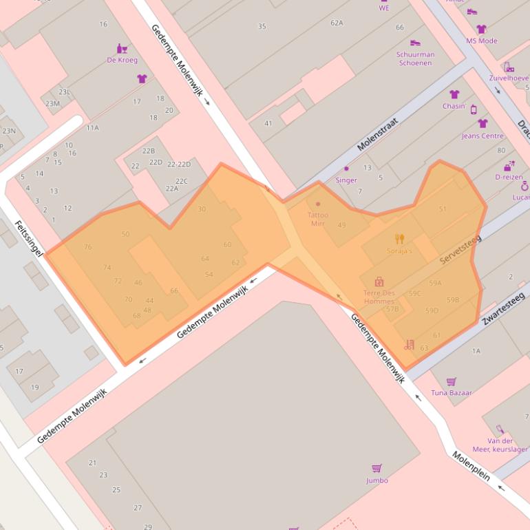 Kaart van postcodegebied 8442BH.