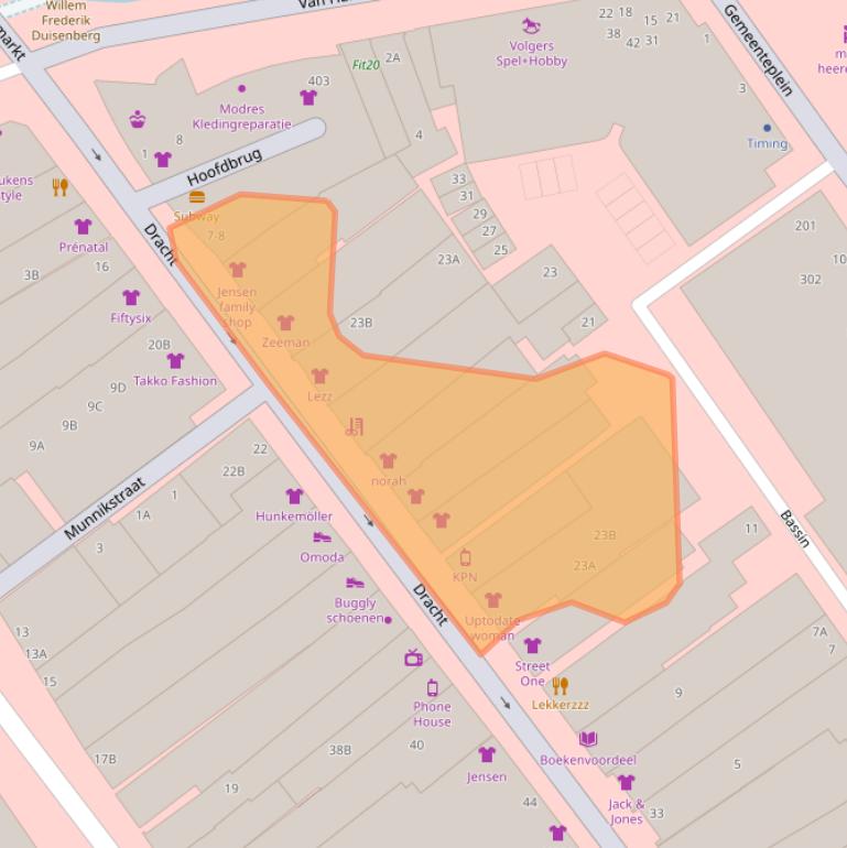 Kaart van postcodegebied 8442BJ.
