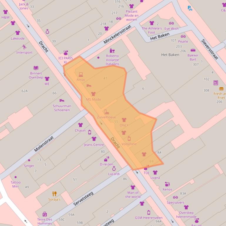 Kaart van postcodegebied 8442BL.