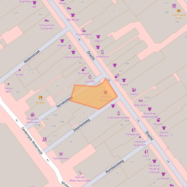 Kaart van postcodegebied 8442BV.