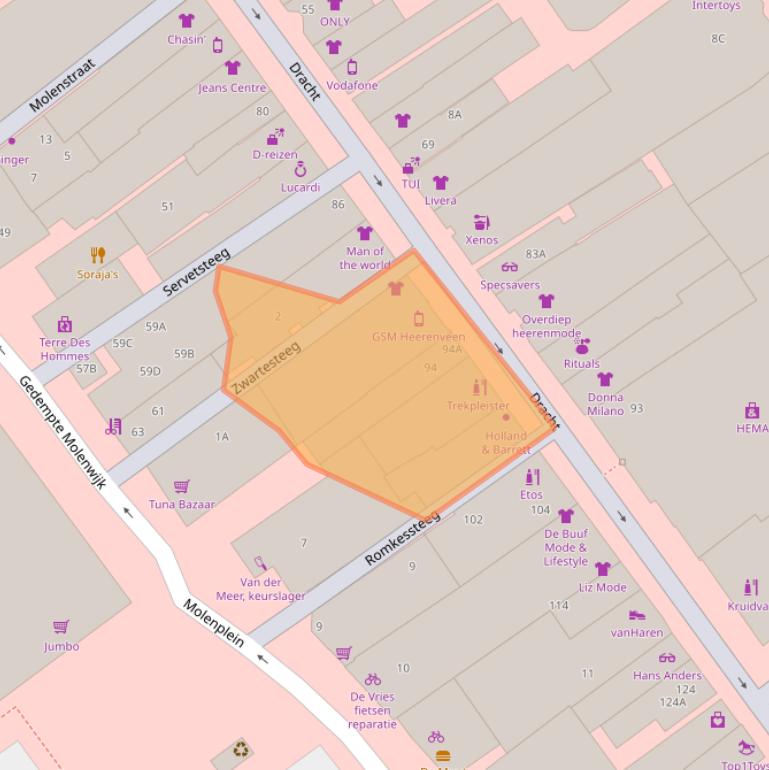 Kaart van postcodegebied 8442BW.