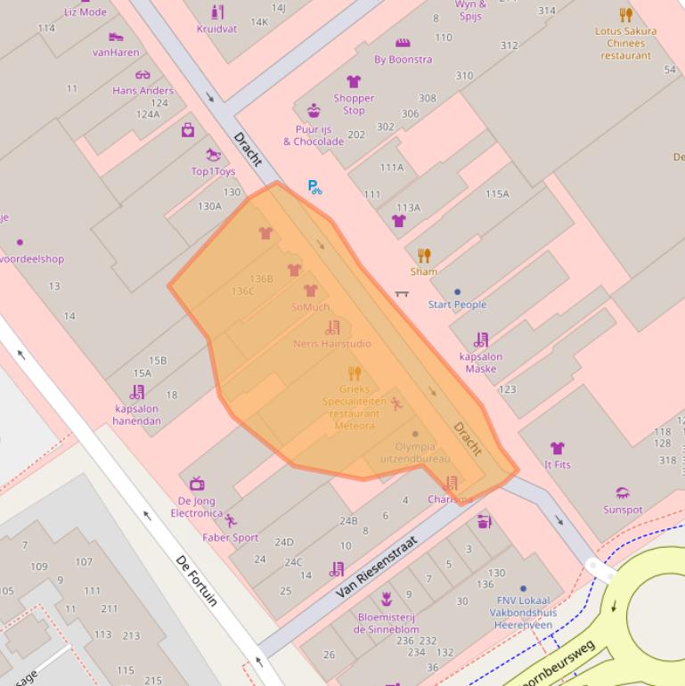 Kaart van postcodegebied 8442BZ.