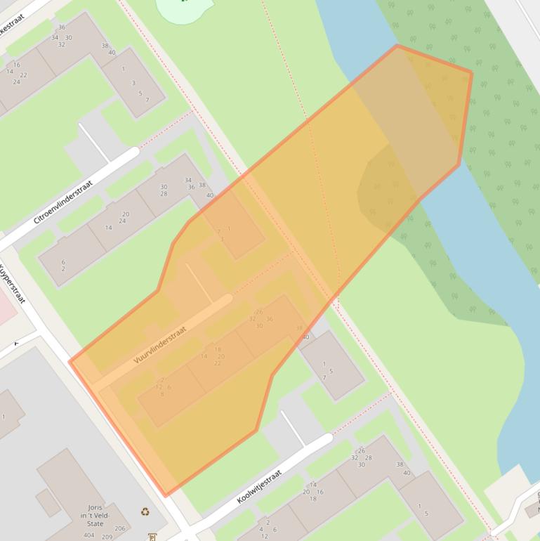 Kaart van postcodegebied 8442DD.