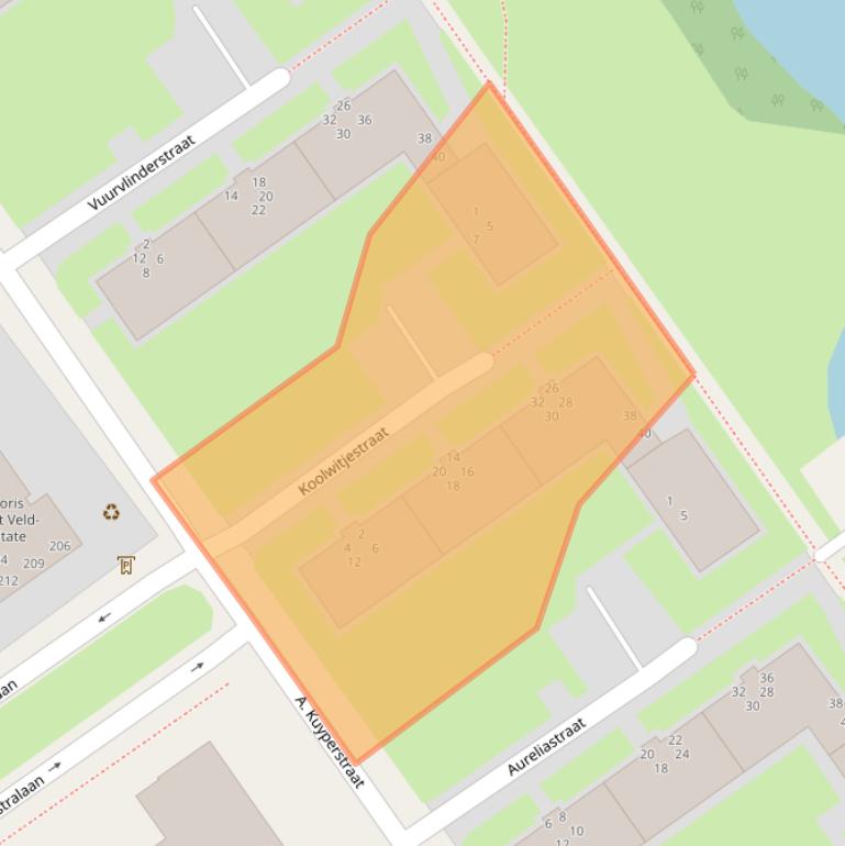 Kaart van postcodegebied 8442DE.