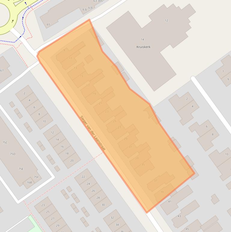 Kaart van postcodegebied 8442DW.