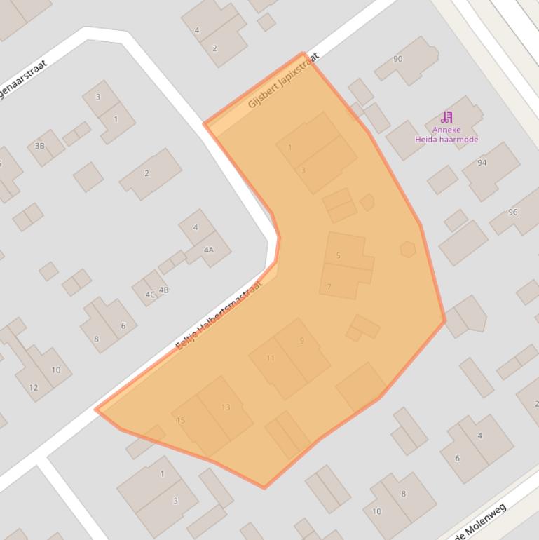 Kaart van postcodegebied 8442EN.