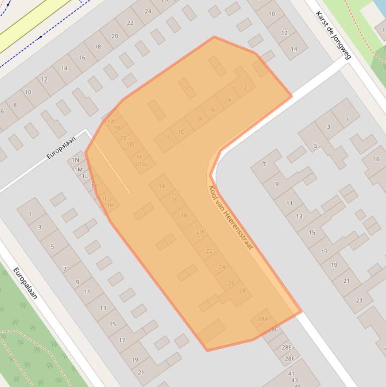 Kaart van postcodegebied 8442GW.