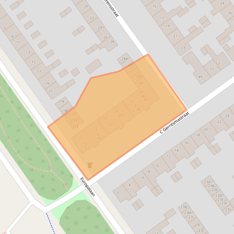 Kaart van postcodegebied 8442GX.