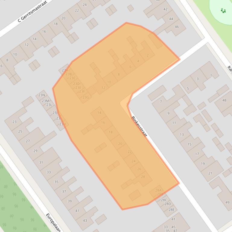 Kaart van postcodegebied 8442HC.