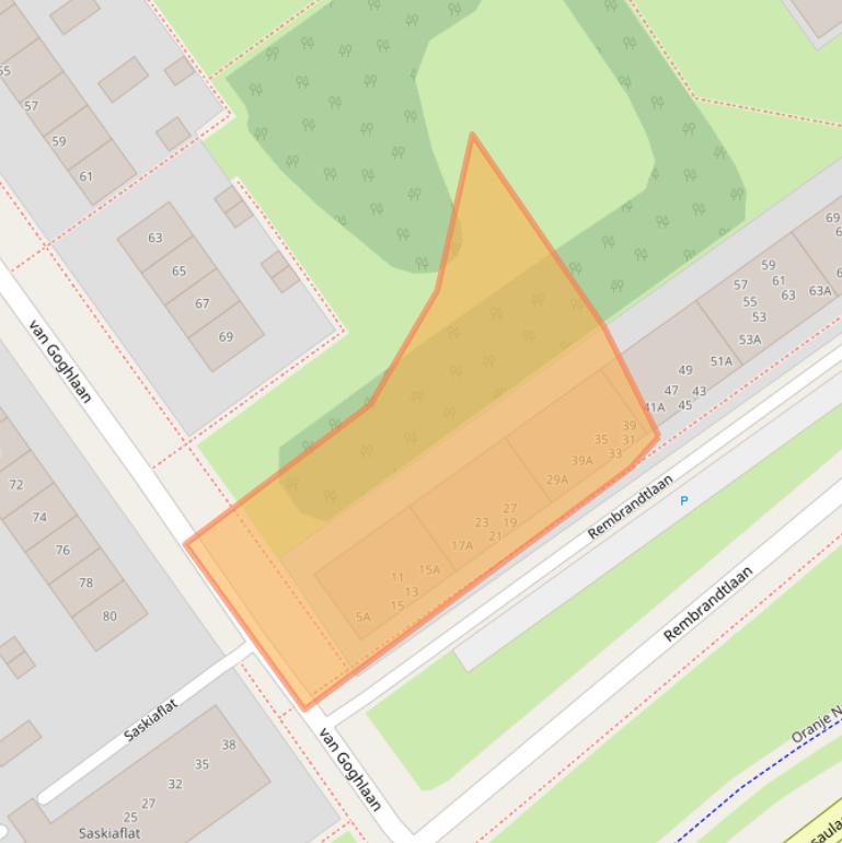 Kaart van postcodegebied 8442JC.