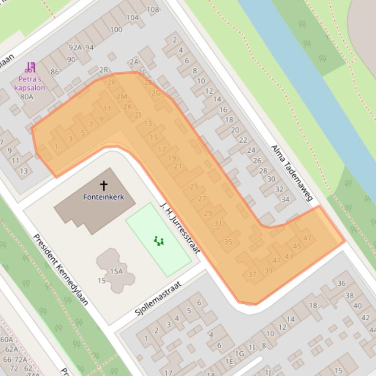 Kaart van postcodegebied 8442JP.