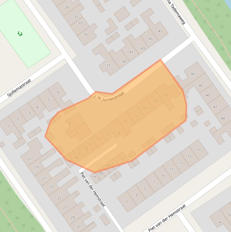 Kaart van postcodegebied 8442JR.