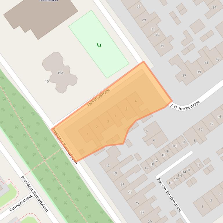 Kaart van postcodegebied 8442JS.