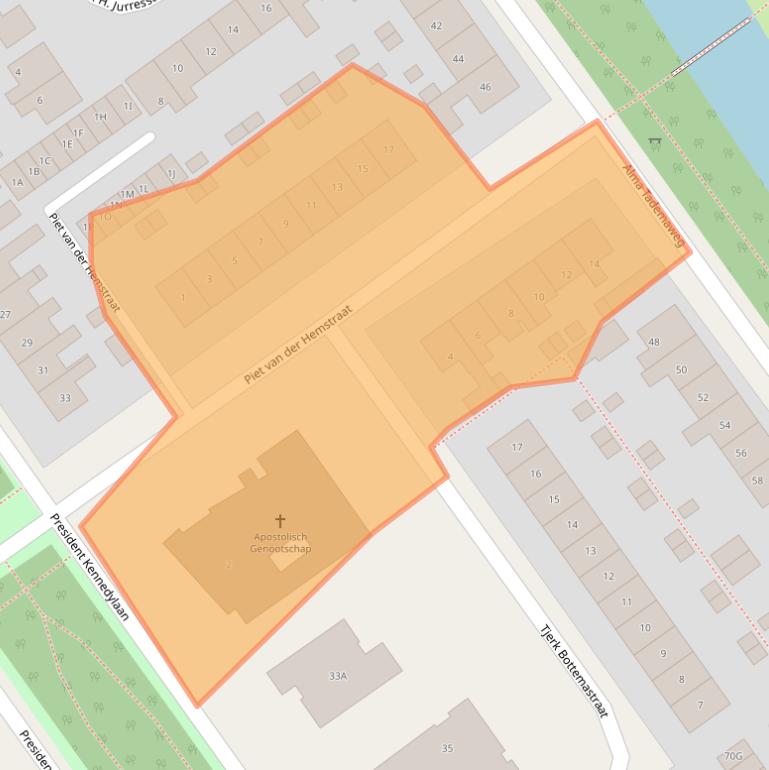 Kaart van postcodegebied 8442JT.