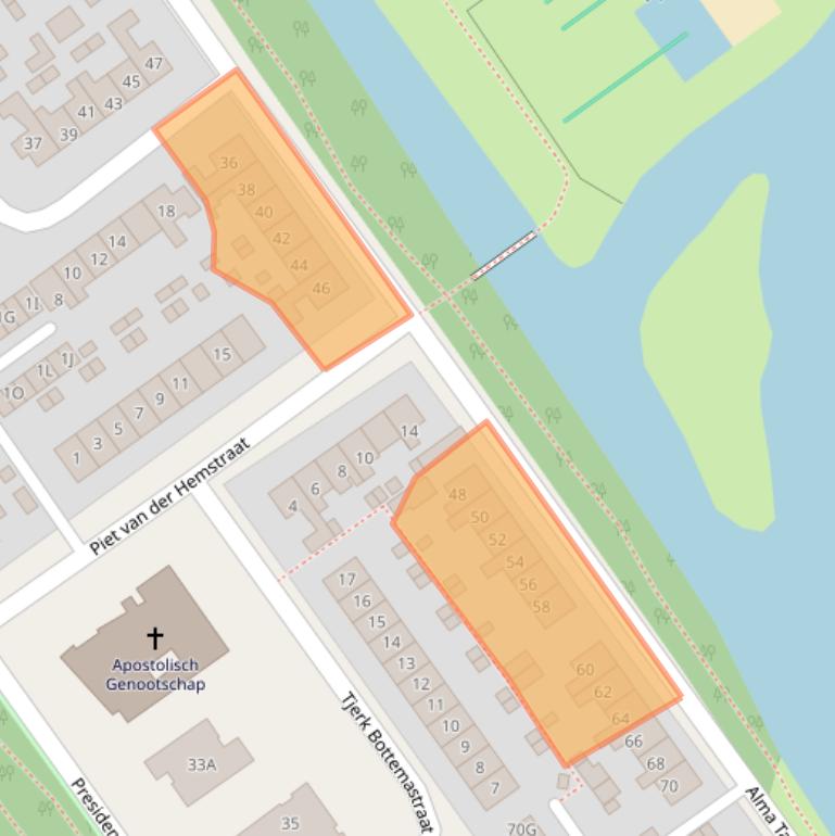 Kaart van postcodegebied 8442JX.