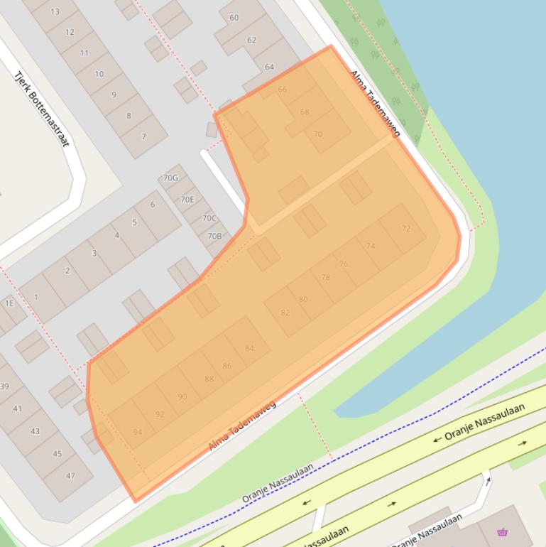 Kaart van postcodegebied 8442JZ.