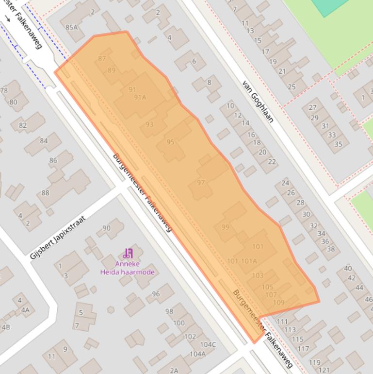 Kaart van postcodegebied 8442LB.