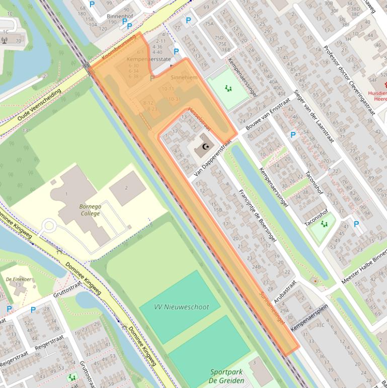 Kaart van postcodegebied 8442LZ.