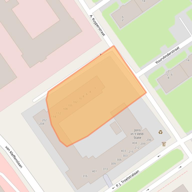 Kaart van postcodegebied 8442PJ.