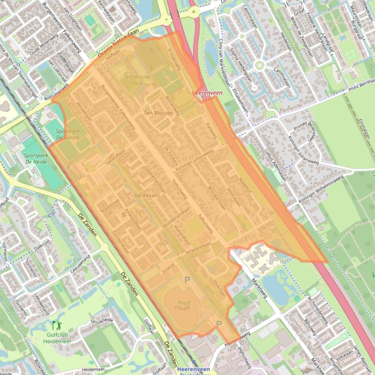 Kaart van postcodegebied 8443.