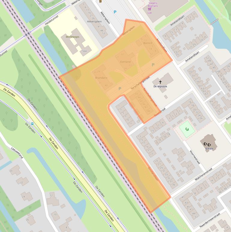 Kaart van postcodegebied 8443BL.