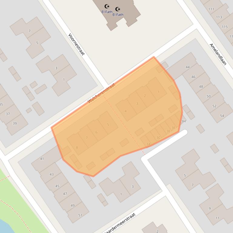 Kaart van postcodegebied 8443BP.