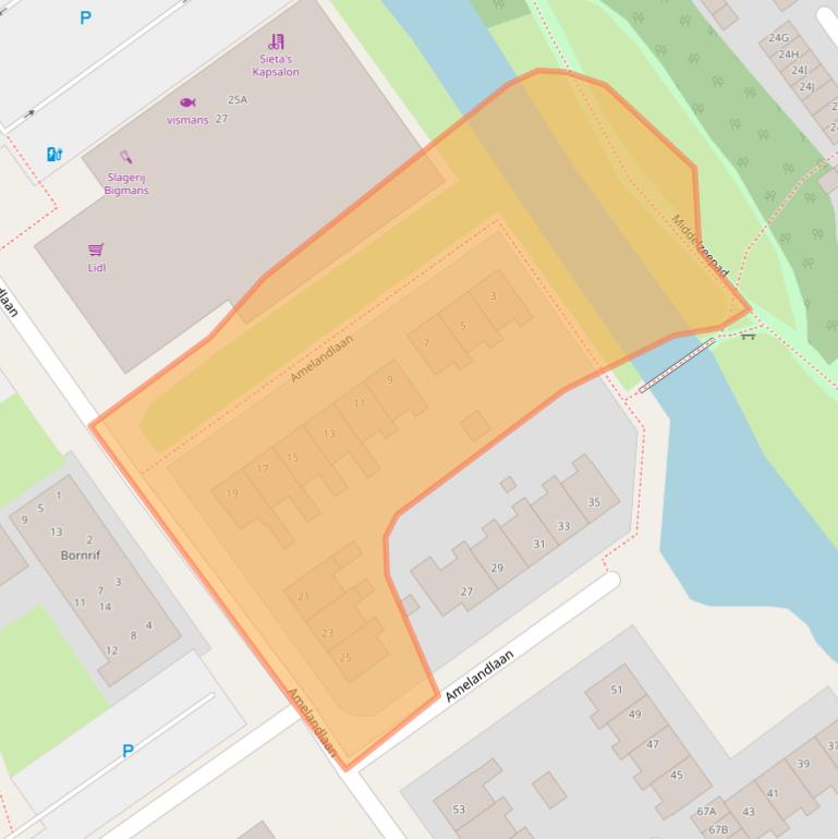 Kaart van postcodegebied 8443BT.