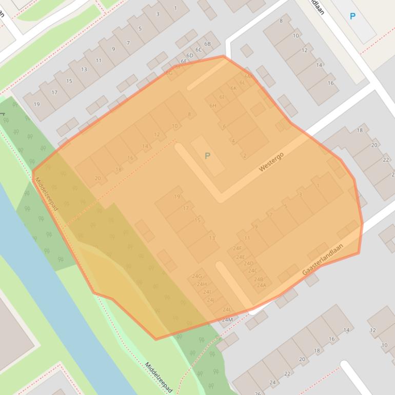 Kaart van postcodegebied 8443CP.
