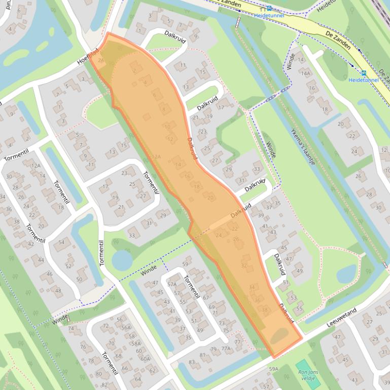 Kaart van postcodegebied 8445RM.