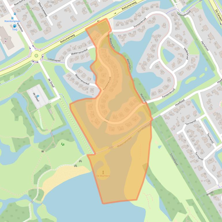 Kaart van postcodegebied 8445RT.