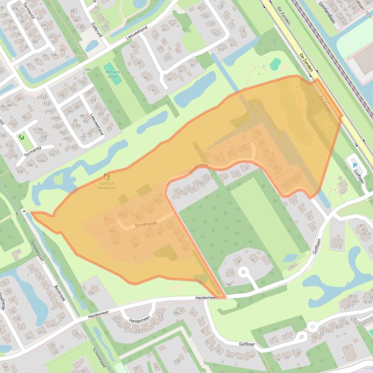 Kaart van postcodegebied 8445SE.