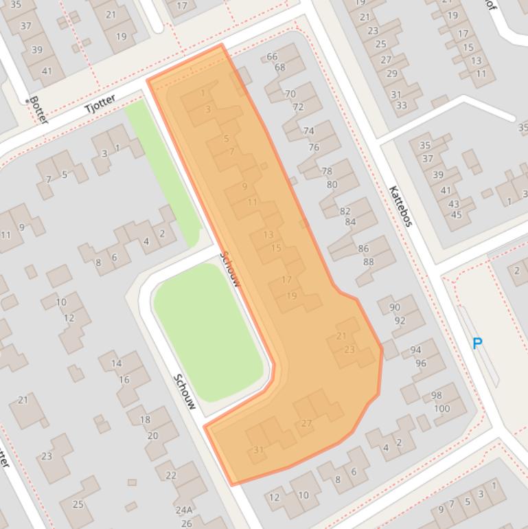 Kaart van postcodegebied 8446DZ.