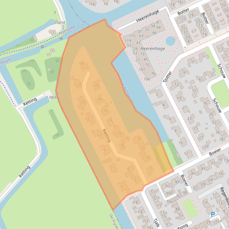 Kaart van postcodegebied 8446EG.