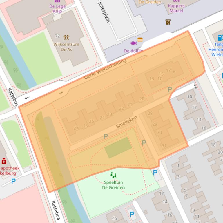 Kaart van postcodegebied 8446KX.