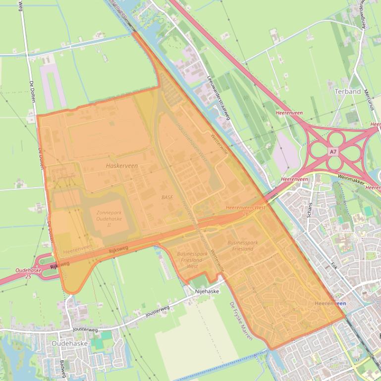 Kaart van postcodegebied 8447.