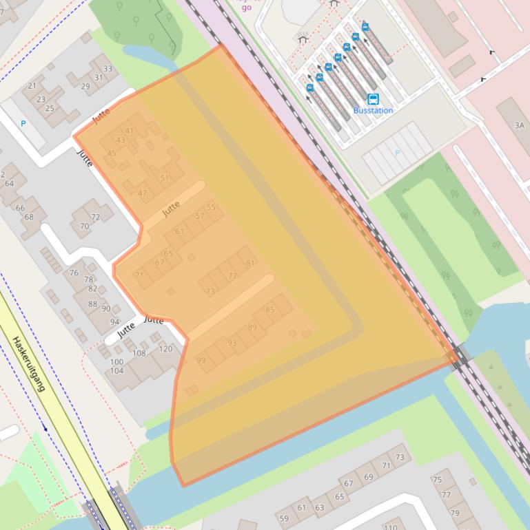 Kaart van postcodegebied 8447AB.