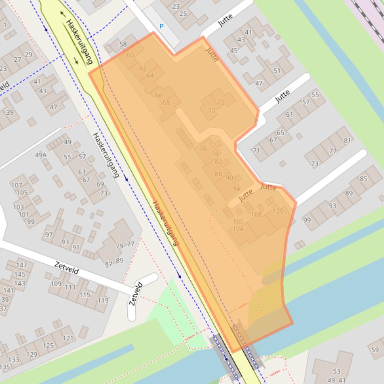 Kaart van postcodegebied 8447AE.