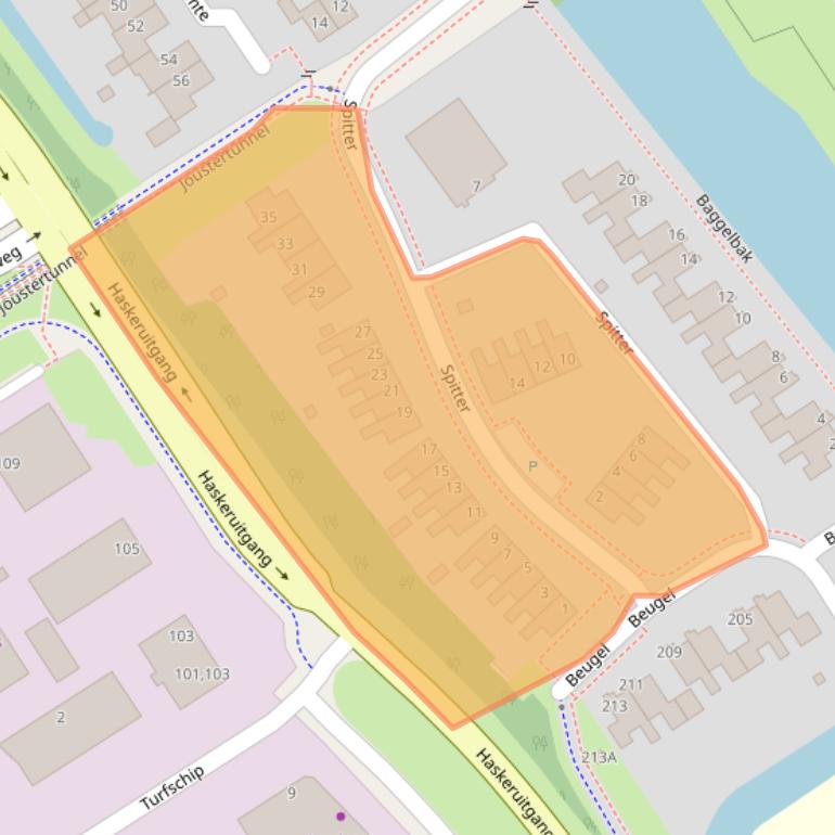 Kaart van postcodegebied 8447AZ.