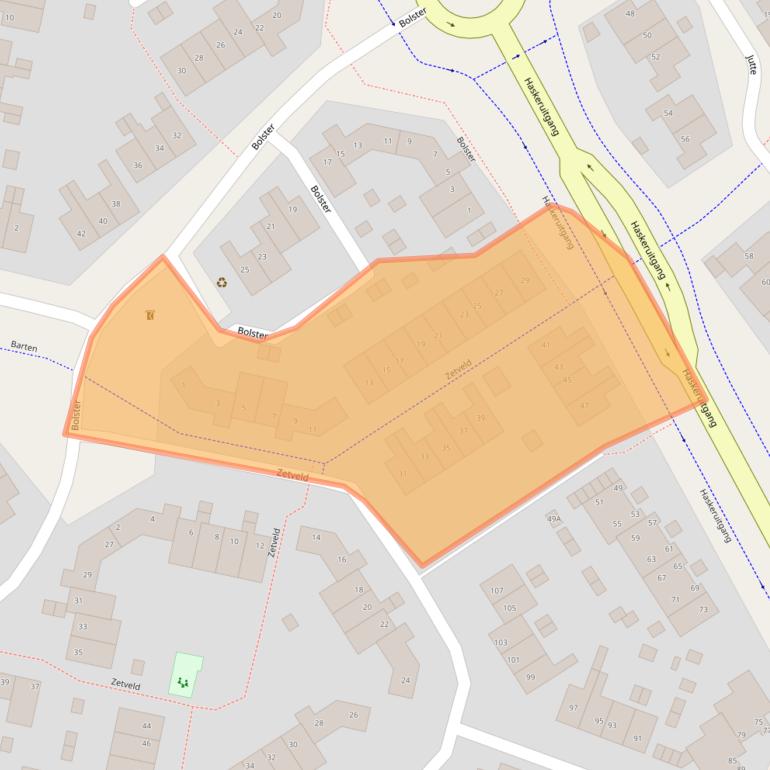 Kaart van postcodegebied 8447BA.