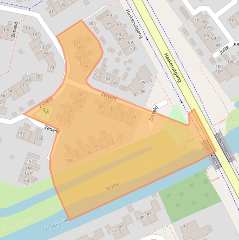 Kaart van postcodegebied 8447BC.