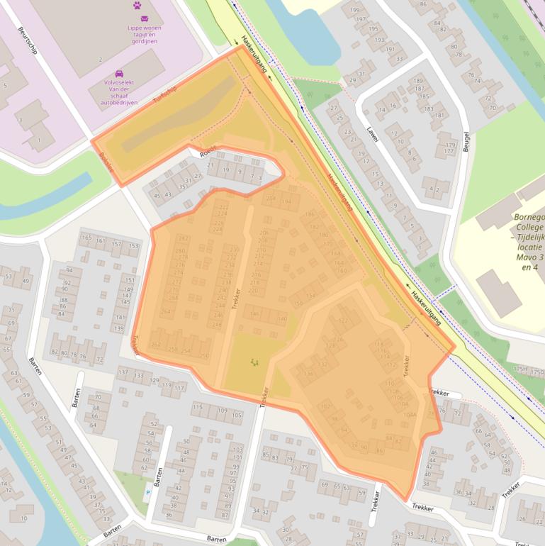 Kaart van postcodegebied 8447BZ.