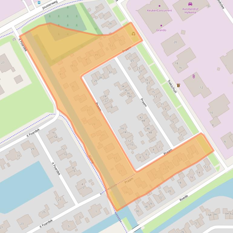 Kaart van postcodegebied 8447CG.