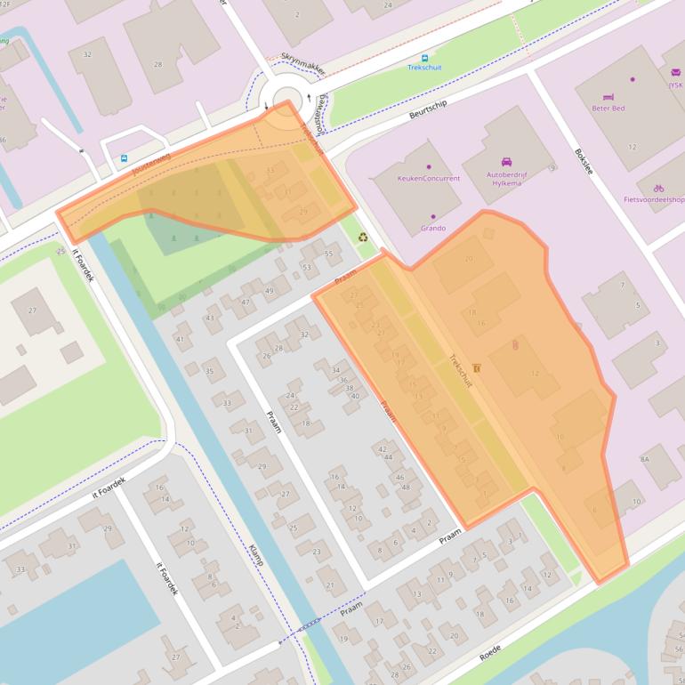 Kaart van postcodegebied 8447CJ.